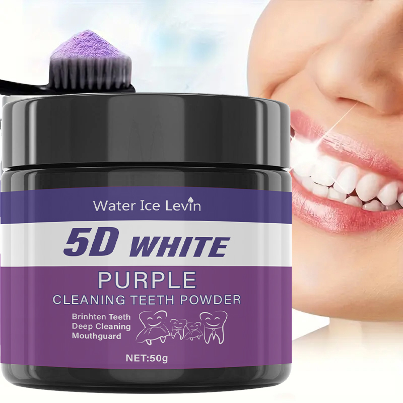 Teeth Whitening Oil Pulling - 5D White Teeth Powder. Purple Mint