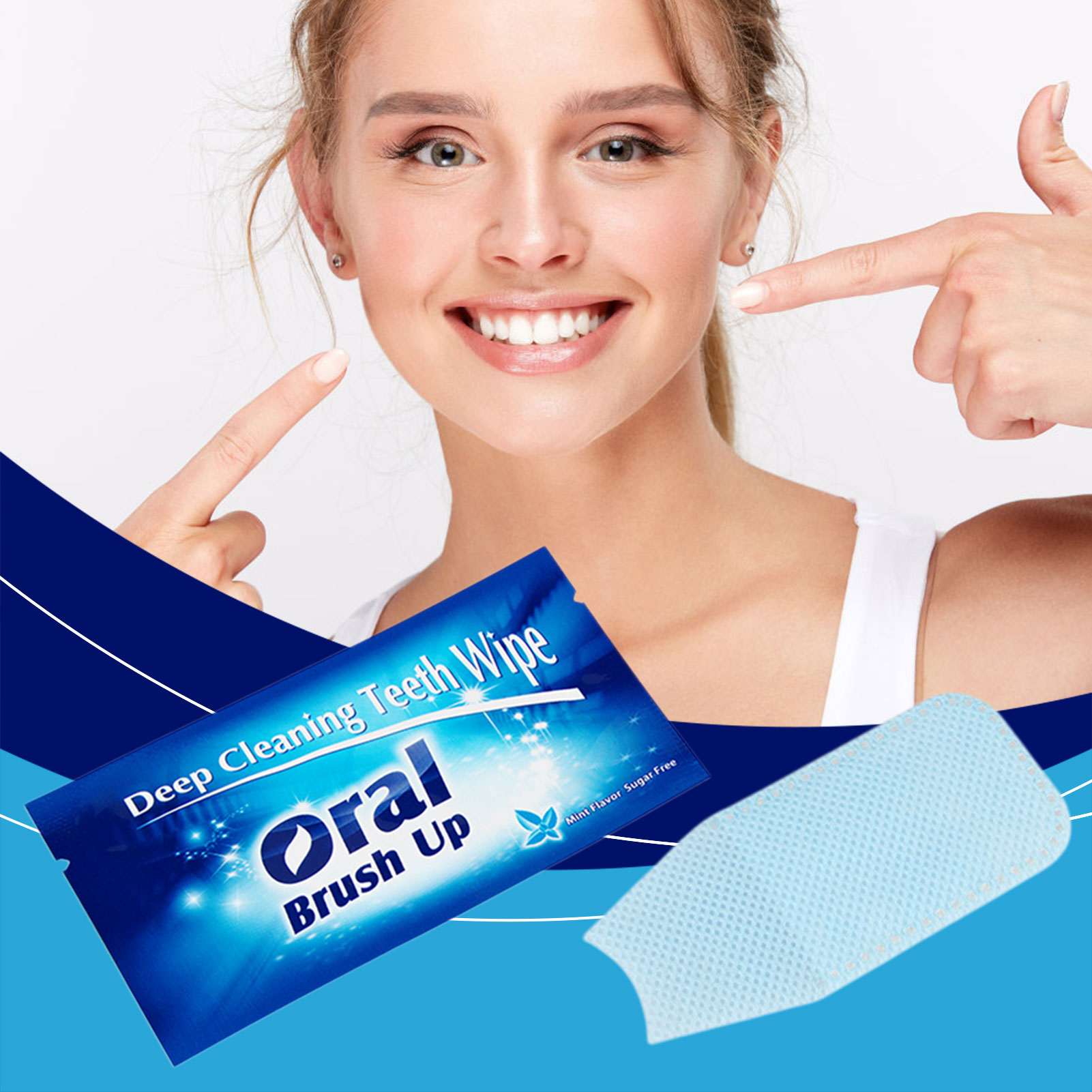 Teeth Whitening Quick - Finger Sleeve Dental-Wipe For Stain Removal