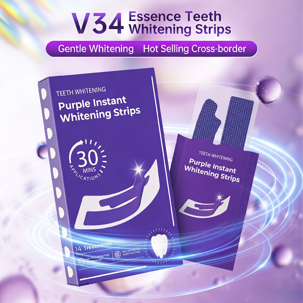 Purple Teeth Whitening Strips- - Teeth Whitening Home Kit review and price