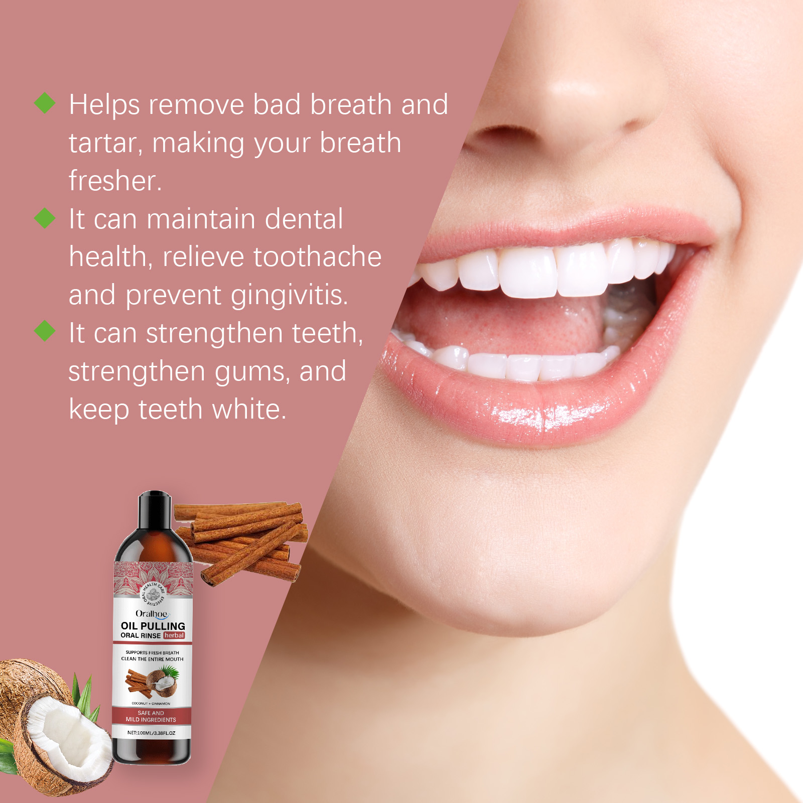 Coconut Pulling Oil Mouthwash  - Teeth Whitening Oil Pulling review and price
