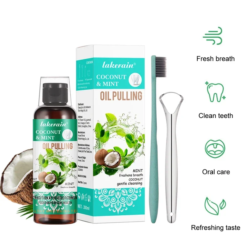 60/100/200/250ml Coconut Mint  - Teeth Whitening Oil Pulling review and price