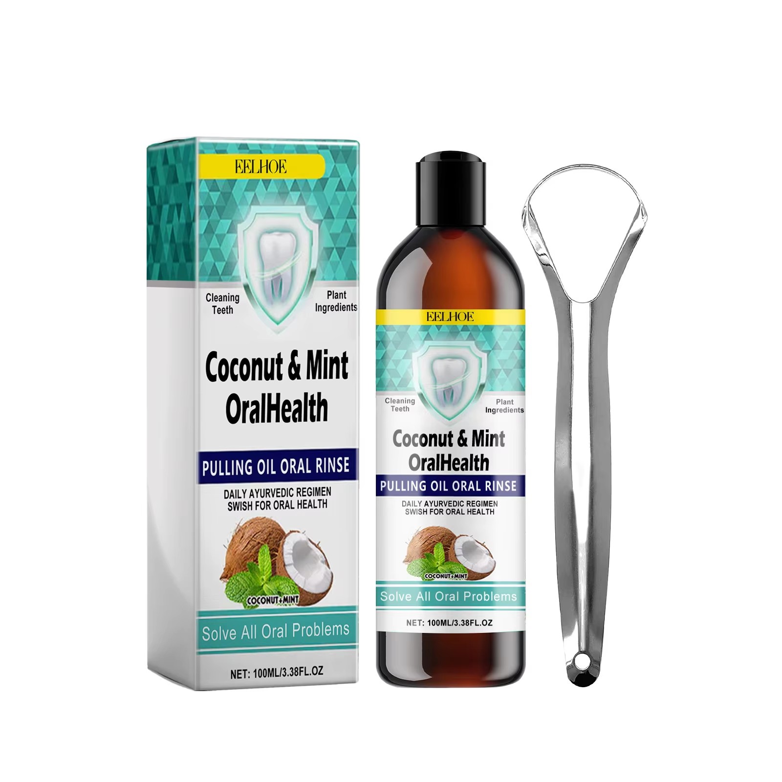 EELHOE Mint Coconut Oil Pullin - Teeth Whitening Oil Pulling review and price