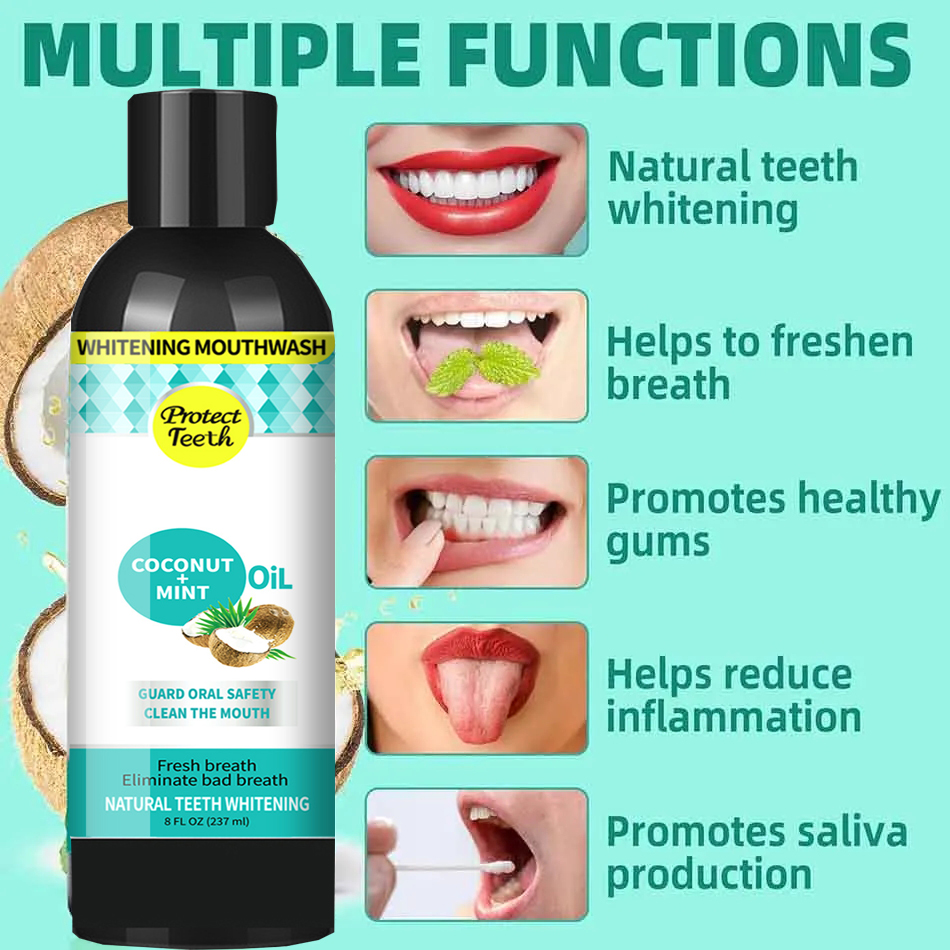 237ml Coconut Mint Pulling Oil - Teeth Whitening Oil Pulling review and price