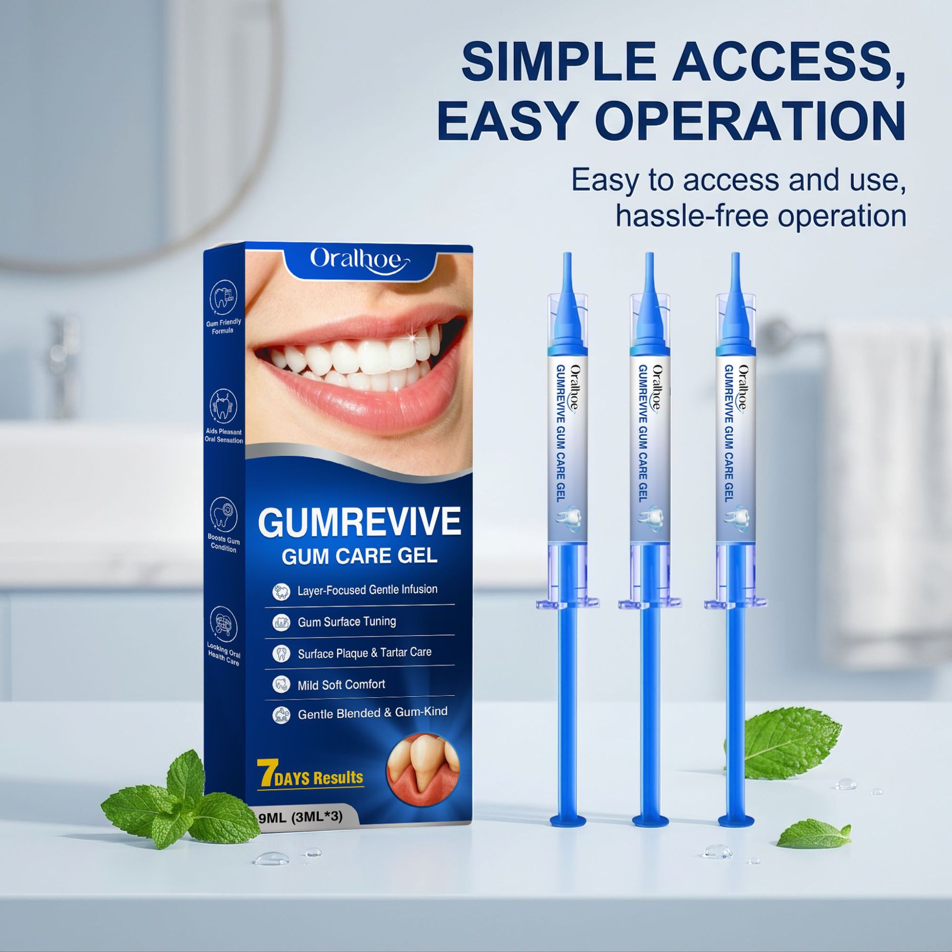 Oral Care Gel 3Pcs Gum Cleanin - Teeth Whitening Home Kit review and price